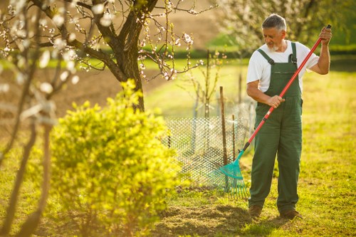 Inspector reviewing a garden site during an investigation